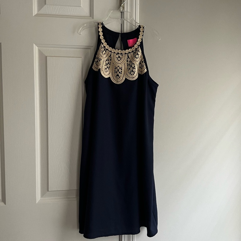 Lilly Pulitzer - navy and gold dress (new with tag) girls: size 14